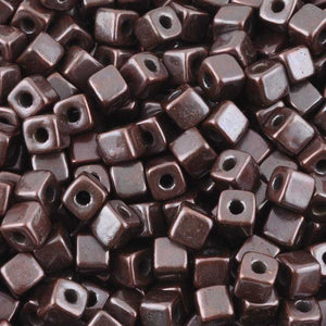 Ceramic Beads-5mm Cube-Antique Copper