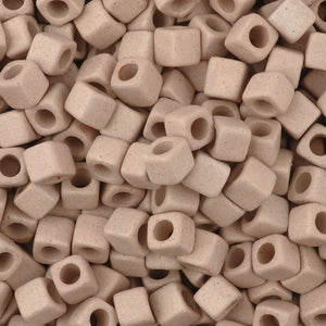 Ceramic Beads Wholesale-5mm Cube-Dove Grey