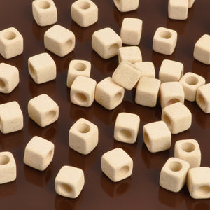Ceramic Beads-5mm Cube-Stone White-Quantity 10
