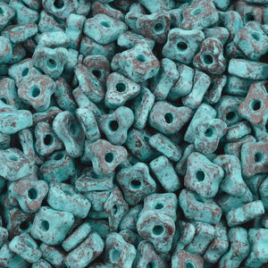 Ceramic Beads-5mm Puzzled-Green Patina