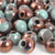 Ceramic Beads-6mm Round-Blue Raku