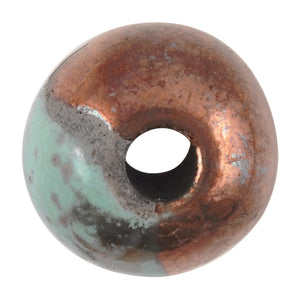 Ceramic Beads-6mm Round-Blue Raku