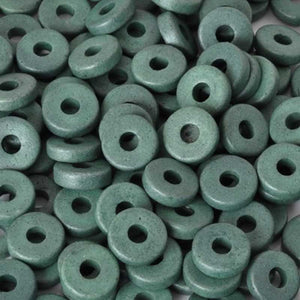 Ceramic Beads-8mm Round Disc-Sage Green-Quantity 50