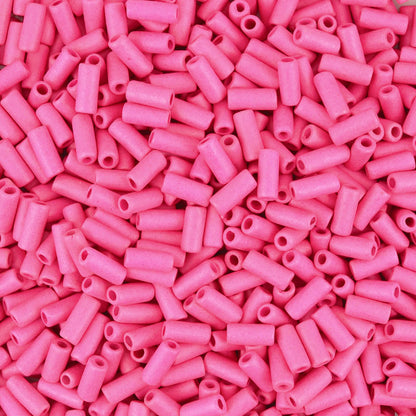 Ceramic Beads-8x4mm Tube-Fuchsia Rose