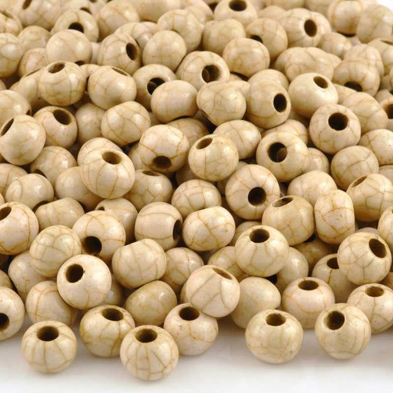 Ceramic Beads-9mm Round-Antique Ochre-Quantity 5