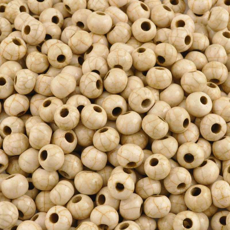 Ceramic Beads-9mm Round-Antique Ochre-Quantity 5