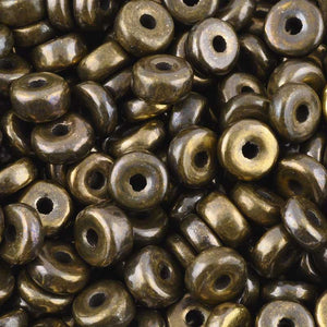 Ceramic Beads-9mm Round Disc-Antique Bronze