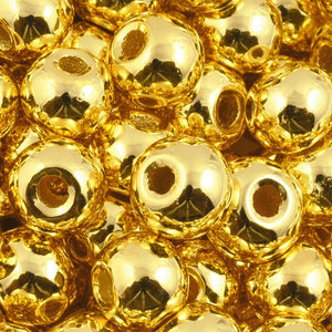 Ceramic Beads-9mm Round-Gold-Quantity 1