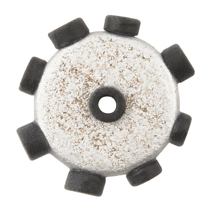 Ceramic Beads-Avante Garde Picasso-18mm Abstract Round Disc-Silver Black-Quantity 1