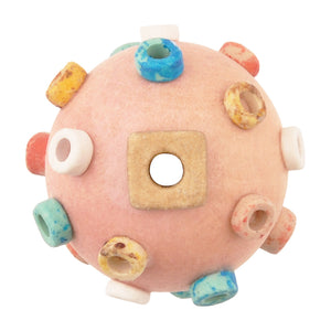 Ceramic Beads-Avante Garde Picasso-25mm Abstract Round-Pink + Colours-Quantity 1