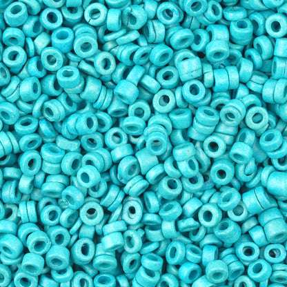 Ceramic Beads Wholesale-3mm Tube-Turquoise-50 Grams