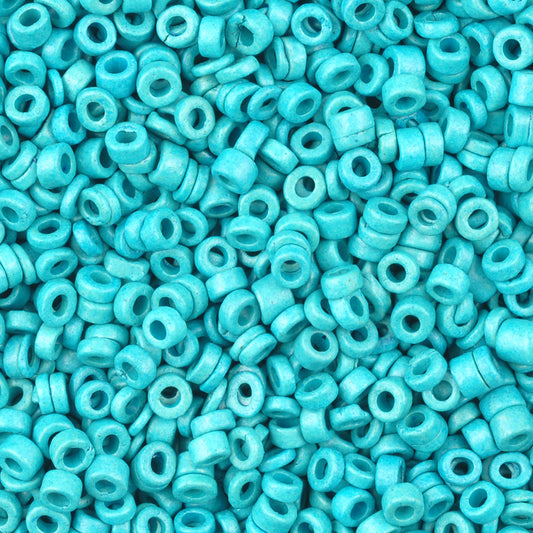 Ceramic Beads Wholesale-3mm Tube-Turquoise-50 Grams