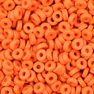 Ceramic Beads-6mm Round Disc-Orange