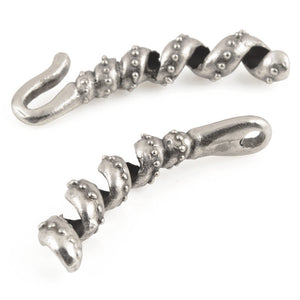 Clasp-10x37mm Ornate Connector Hook & Eye-Antique Silver