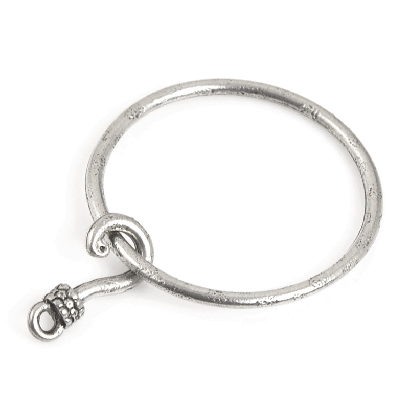Clasp-31x42mm Hook With Large Ring-Antique Silver-Quantity 1