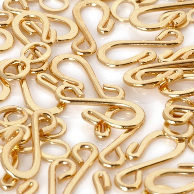 Clasp-Hook & Eye Clasp-Gold-Quantity 20 - Tamara Scott Designs