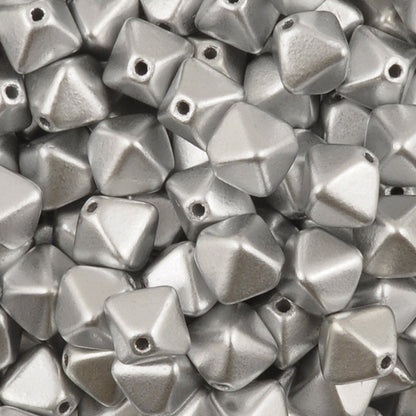 Czech Glass Beads-6mm Bicone-Aluminum Silver-Czech-Quantity 20 Loose