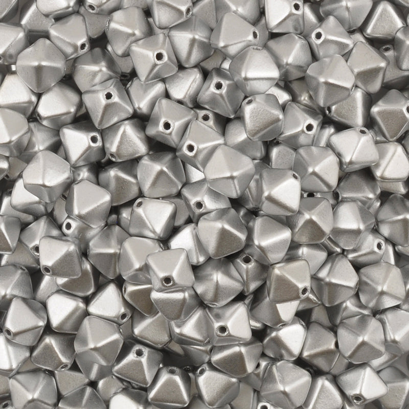 Czech Glass Beads-6mm Bicone-Aluminum Silver-Czech-Quantity 20 Loose