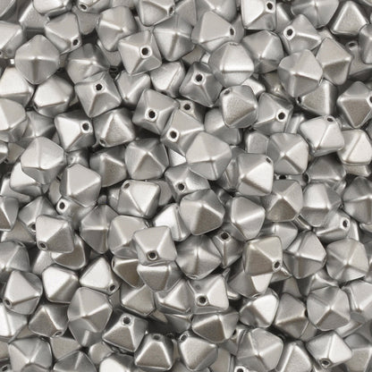 Czech Glass Beads-6mm Bicone-Aluminum Silver-Czech-Quantity 20 Loose
