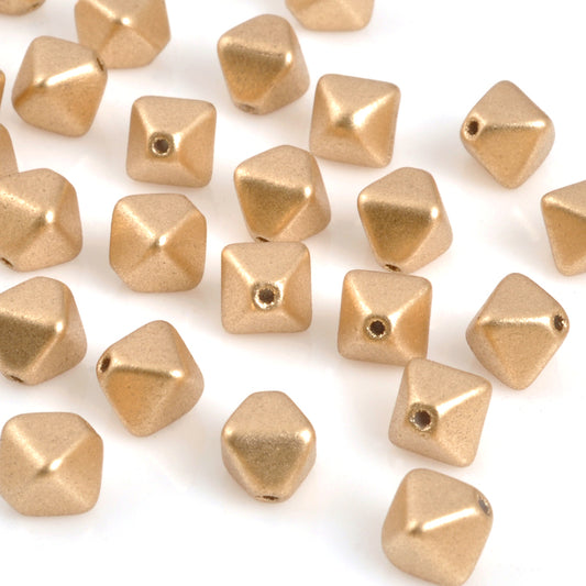 Czech Glass Beads-6mm Bicone-Aztec Gold-Czech-Quantity 20 Loose