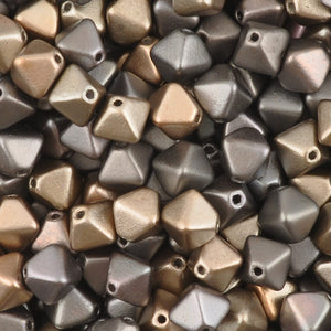 Czech Glass Beads-6mm Bicone-Zinc Iris-Czech-Quantity 20 Loose