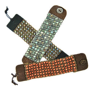 Designs-Leather Kit-Bracelet-Brown/Antique Silver Button