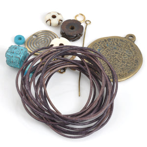 Bead Kits-Dragonfly Spirit-Leather Necklace Kit-Phaistos Disc-Quantity 1