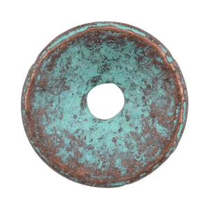 Findings-13mm Ornamental Bead Cap-Green Patina