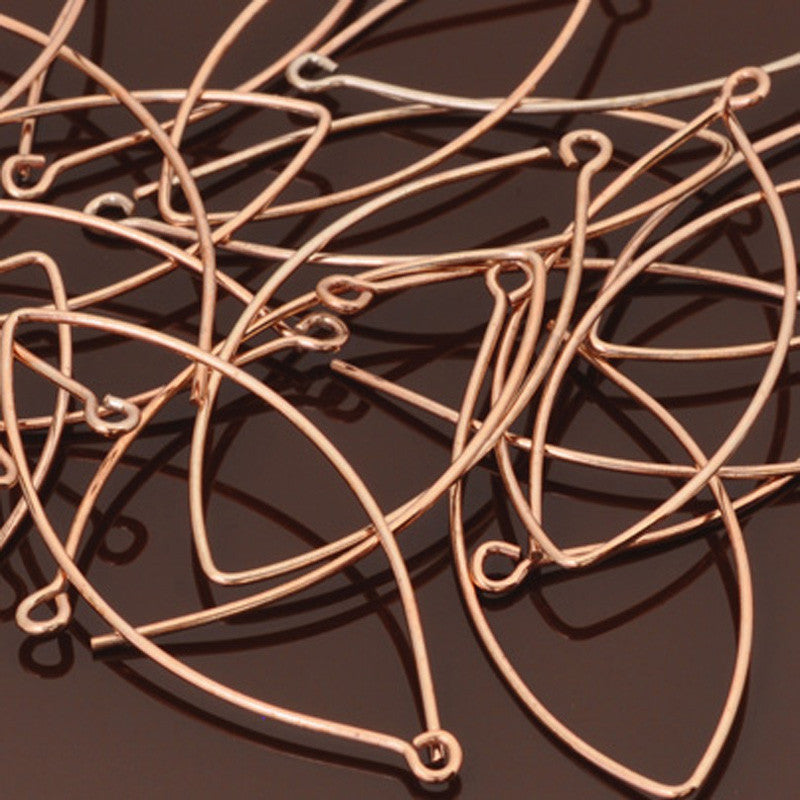 Findings-20x38mm Oval Brass Earwire-Copper