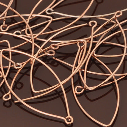 Findings-20x38mm Oval Brass Earwire-Copper