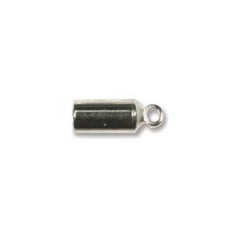 Findings-3mm Barrel End Caps-Silver-Fits 3mm Cord-Sold Separately