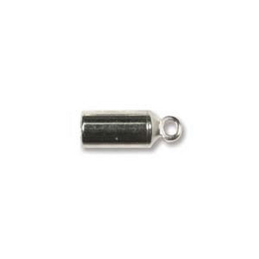 Findings-3mm Barrel End Caps-Silver-Fits 3mm Cord-Sold Separately