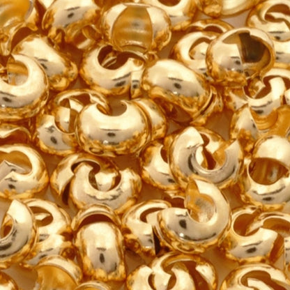 Findings-3mm Crimp Cover-Gold-Quantity 144