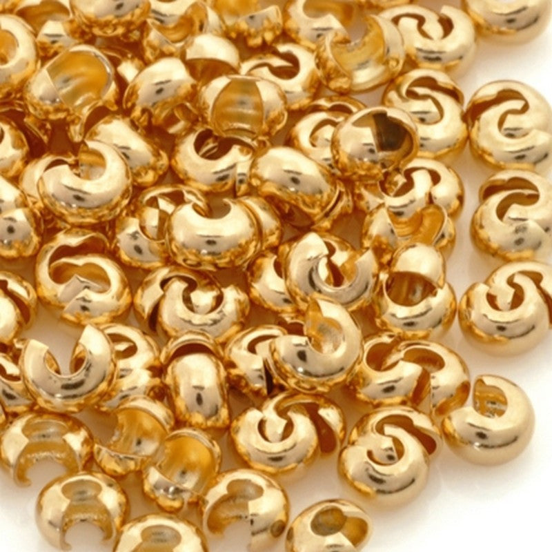 Findings-3mm Crimp Cover-Gold-Quantity 144