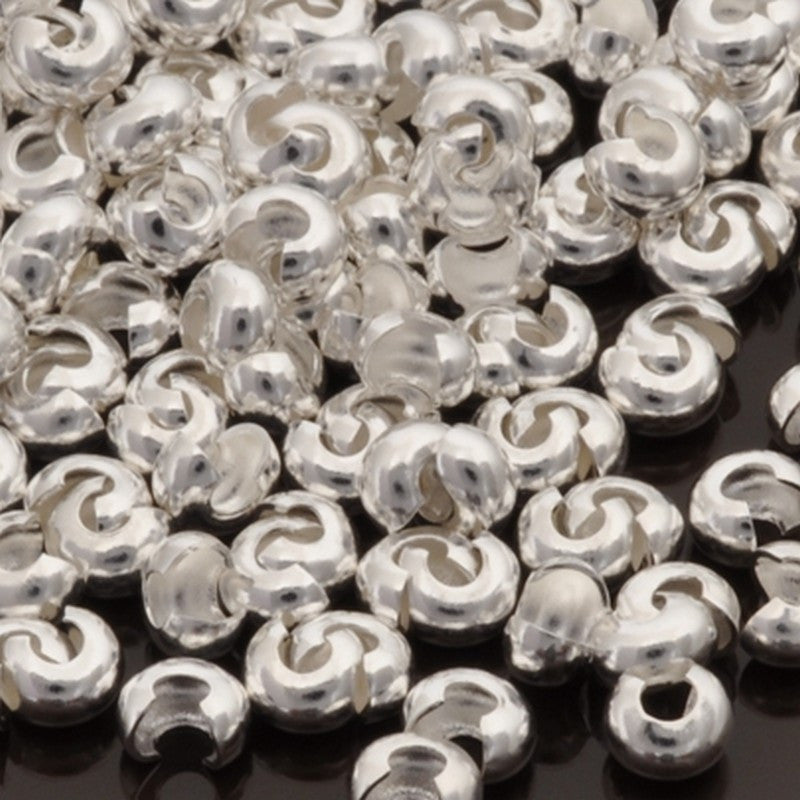 Findings-3mm Crimp Cover-Silver-Quantity 144