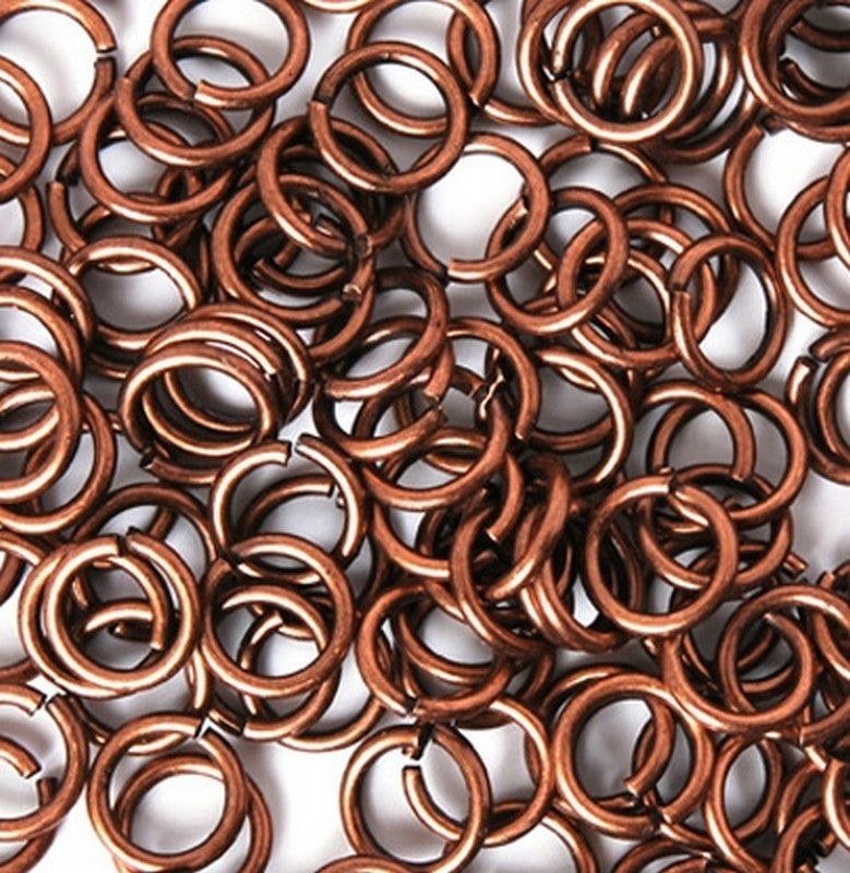 Findings-5mm Round Jump Ring-21 Gauge-Antique Copper