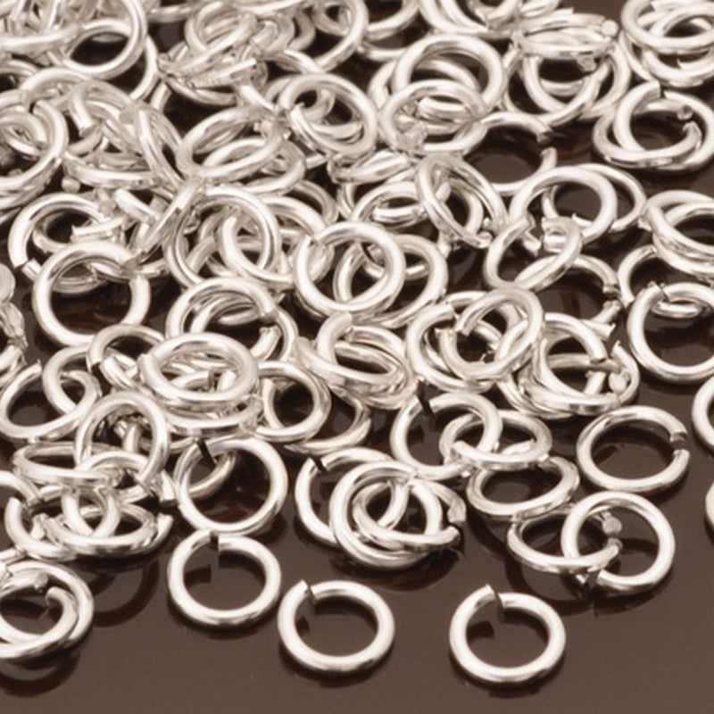 Findings-4mm Round Jump Ring-21 Gauge-Silver-Quantity 50