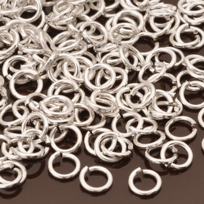Findings-4mm Round Jump Ring-21 Gauge-Silver-Quantity 50