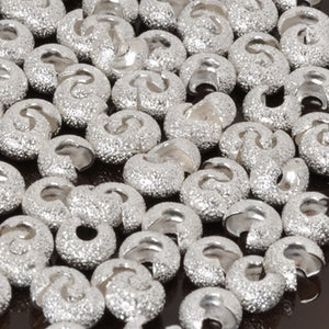 Findings-4mm Stardust Crimp Cover-Silver-Quantity 144