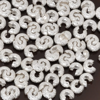 Findings-4mm Stardust Crimp Cover-Silver-Quantity 144