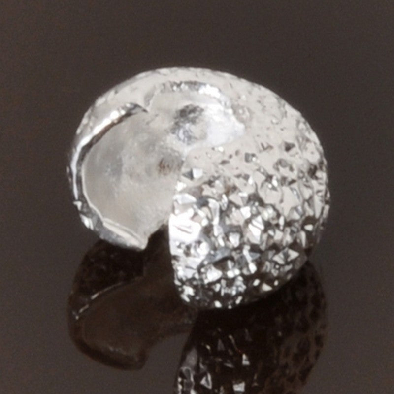 Findings-4mm Stardust Crimp Cover-Silver-Quantity 144