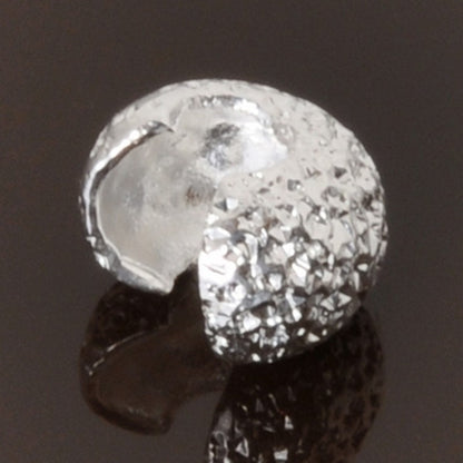 Findings-4mm Stardust Crimp Cover-Silver-Quantity 144
