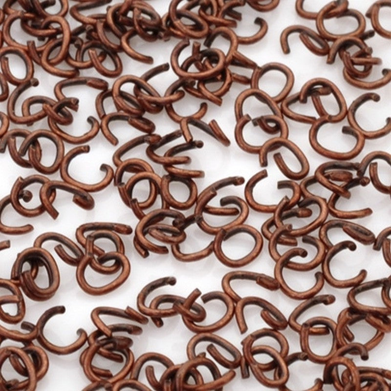Findings-4x3mm Oval Jump Ring-21 Gauge-Antique Copper-Quantity 50