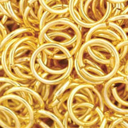 Findings-8mm Round Jump Ring-17 Gauge-Gold-Quantity 50