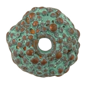 Findings Wholesale-8mm Tiny Granular Bead Cap-Green Patina