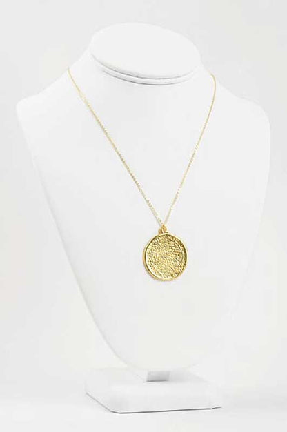Finished Jewelry-Phaistos Disc Gold Pendant Necklace-18 Inches