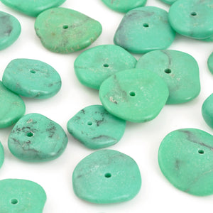 Gemstone-6-24mm Freeform Howlite-Flat Abstract-Turquoise Green-10 Loose Beads