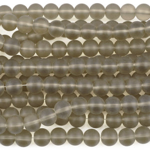 Gemstone Beads-12mm Frosted Smoky Topaz