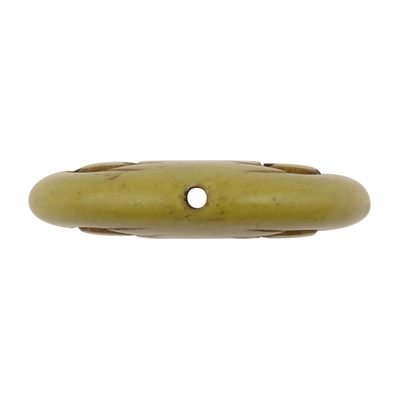 Gemstone Beads-25mm Flat Round Pumpkin Bead-Lime Green-Quantity 1