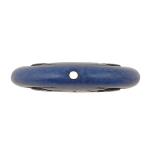 Gemstone Beads-25mm Flat Round Pumpkin Bead-Stone Blue-Quantity 1